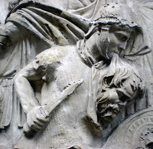 Trajanuszuil. Overwinning van Trajanus op het opstandige Dacië. Kessel?