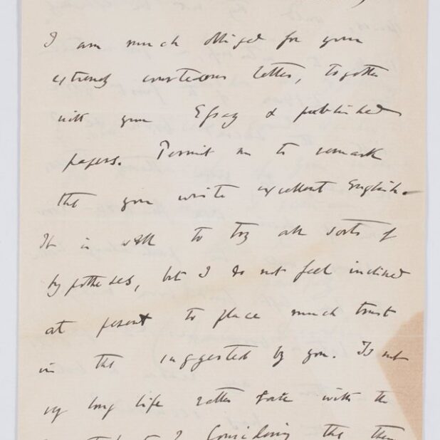 Brief van Charles Darwin aan Ambrosius Arnold Willem Hubrecht