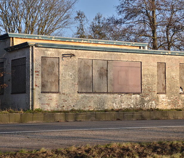 Het voormalige grenskantoor in Rhederburg in 2013