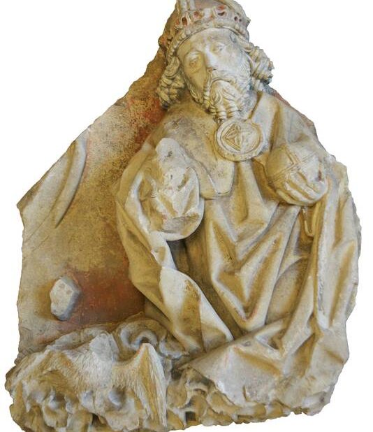 Het beeld dat werd gevonden in de Sint Walburgiskerk in Zutphen