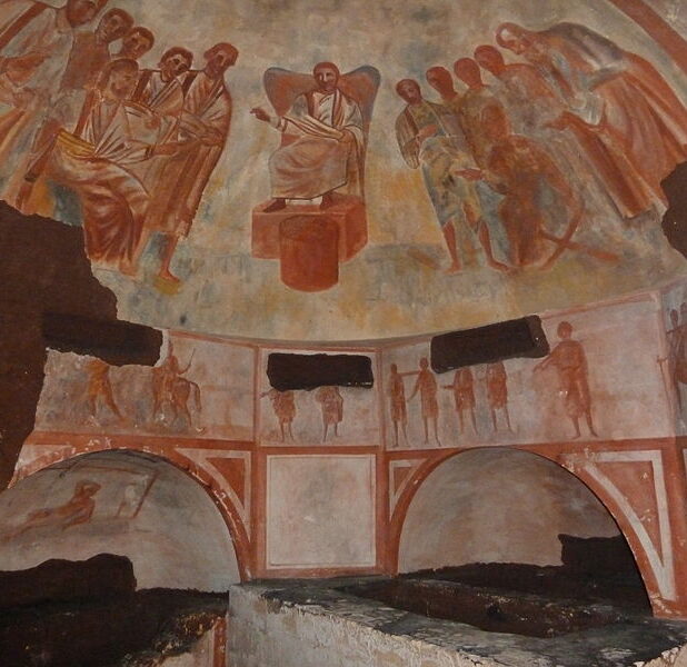 Schilderingen in de Romeinse Katakomben in Valkenburg