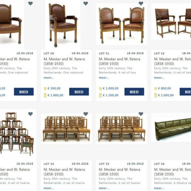 Een greep uit de historische stoelen die het Vredespaleis wil veilen