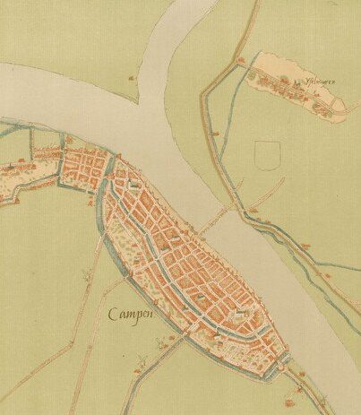 Eén van de vijf kaarten die het Historisch Centrum Overijssel in bezit heeft. De kaarten blijken inderdaad van de hand van Jacob van Deventer en werden in 1870 aangekocht