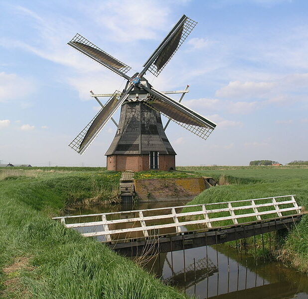 Poldermolen Westerse Molen bij Nieuw Scheemda in 2009