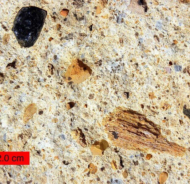 Referentiebeeld: close-up van tufsteen