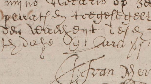 Fragment uit de notariële akte uit 1637