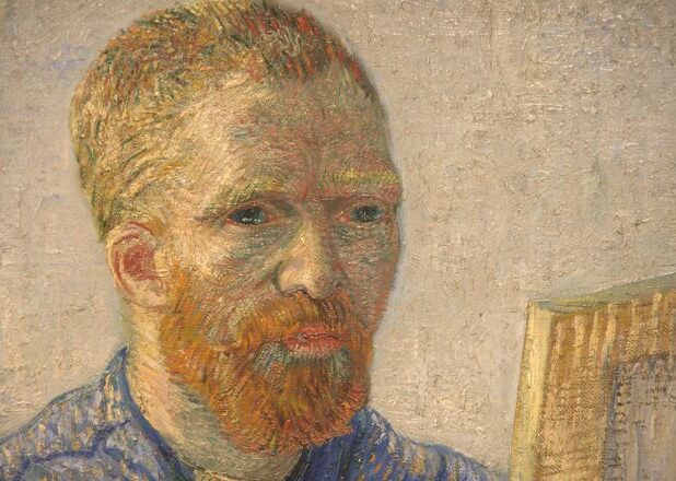Detail zelfportret Vincent van Gogh (1888)