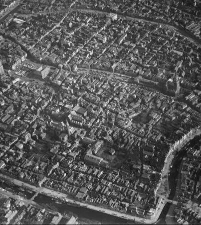 Een luchtfoto van Groningen