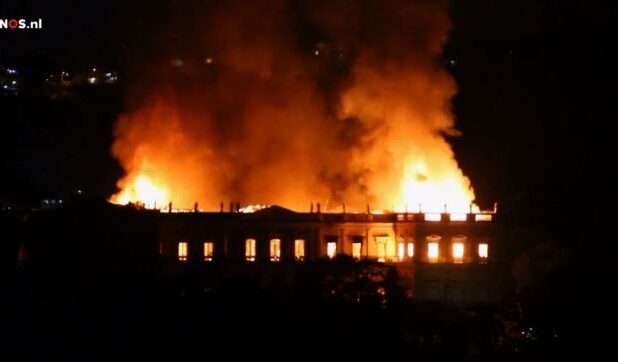 De brand in het Nationale Museum van Brazilië in Rio de Janeiro