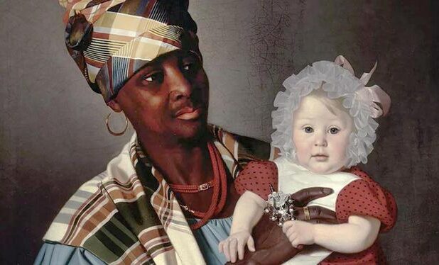 Little Marie on Neky's arm, geschilderd door N.P. Holbech in 1838. Te zien in het Deense Nationaal Museum