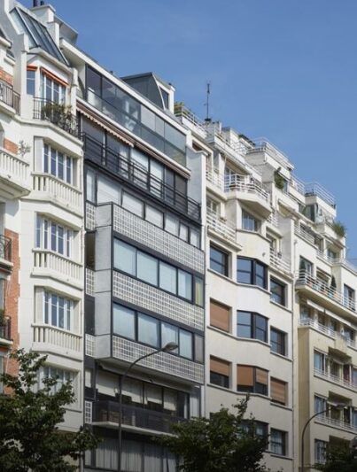 Het door Le Corbusier ontworpen gebouw in Parijs
