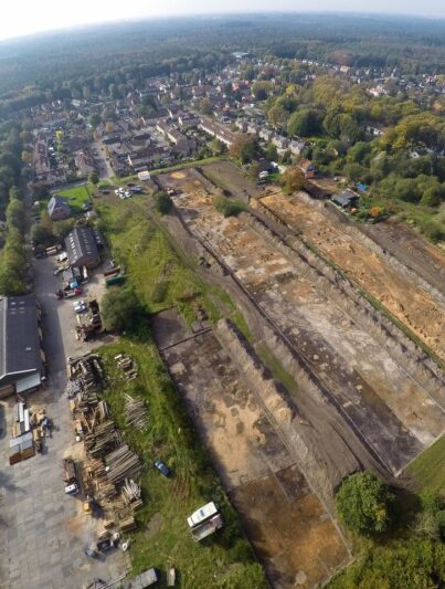 Opgravingen bij het Franse legerkamp van Napoleons leger in Austerlitz