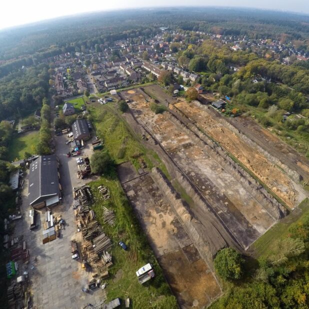 Opgravingen bij het Franse legerkamp van Napoleons leger in Austerlitz