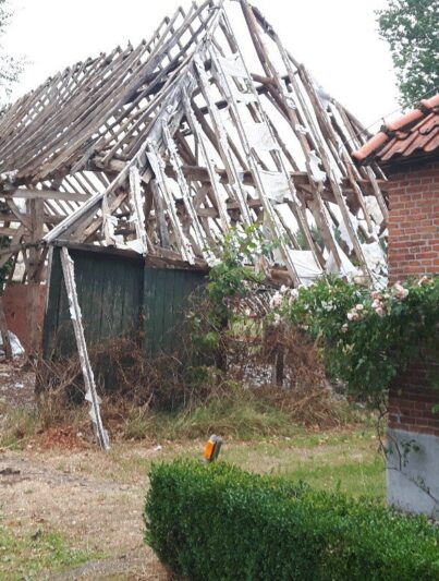De Vlaamse schuur op Groeske 8 in Castelré