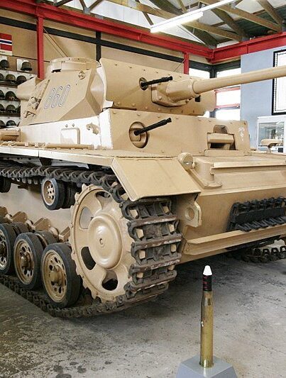 Een Panzer III in het Pantsermuseum Munster