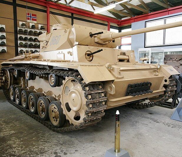 Een Panzer III in het Pantsermuseum Munster