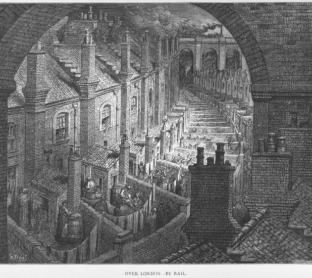 Woonomstandigheden in Londen ca 1870