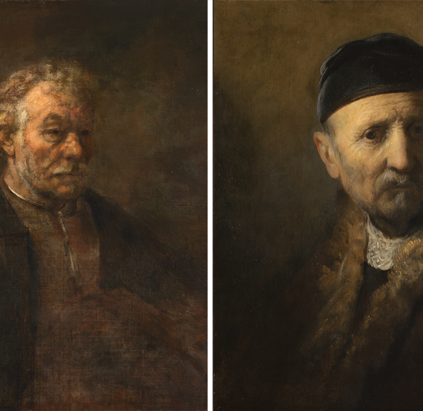 Studie van een oude man en Tronie van een oude man, toegeschreven aan Rembrandt