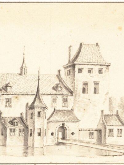 Tekening van Kasteel Middelburg naar de toestand van 1475 (datering 1750)