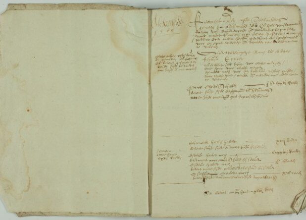 Eerste pagina uit het register van de opmetingen van de ‘kenniplanden ofte teelackers’