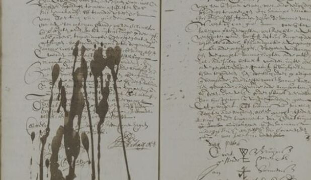 Handschrift notaris Hendrik Schaef (1644)