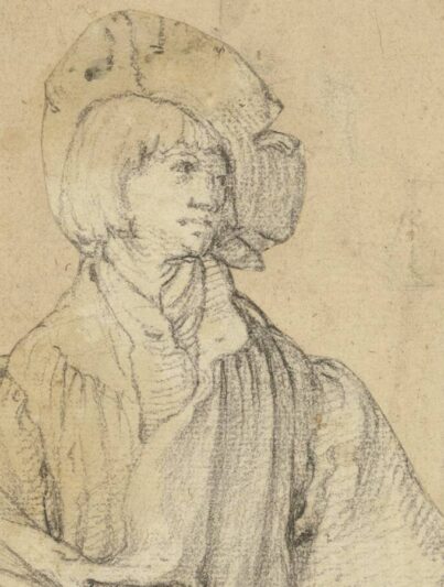 'Tekening van een staande jonge man' - Lucas van Leyden