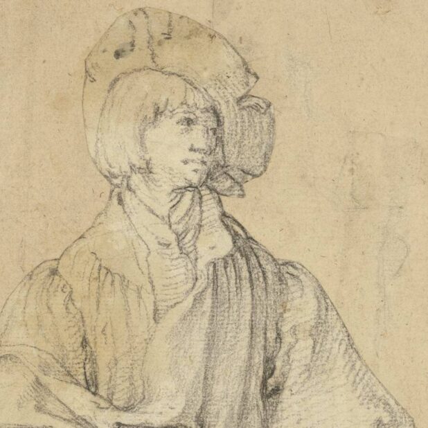'Tekening van een staande jonge man' - Lucas van Leyden