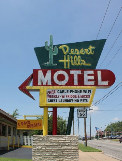 Desert Hills Motel aan de Route 66 in Tulsa