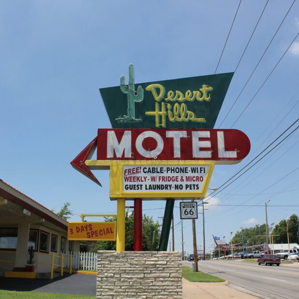 Desert Hills Motel aan de Route 66 in Tulsa