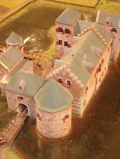 Een reconstructie van hoe het kasteel er uit kan hebben gezien