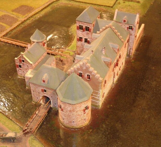 Een reconstructie van hoe het kasteel er uit kan hebben gezien