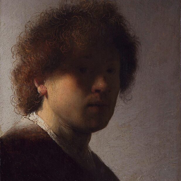 Zelfportret Rembrandt, geschilderd op 22-jarige leeftijd (ca. 1628)