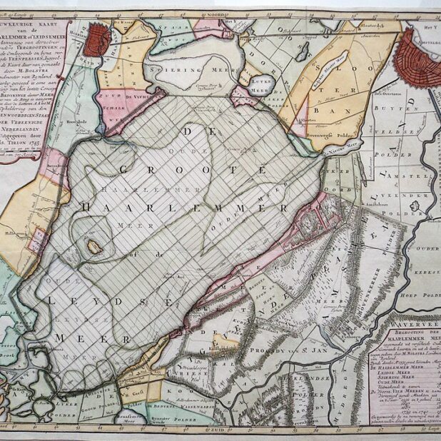 Kaart van de Haarlemmermeer - Melchior Bolstra, 1745