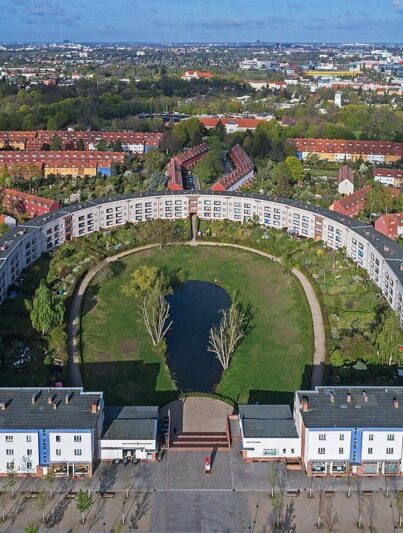 De 'Hufeisensiedlung' in Berlijn-Britz