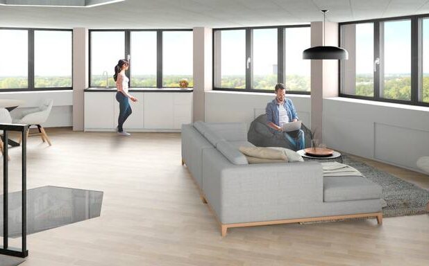 Het loftgedeelte in de watertoren in Assen