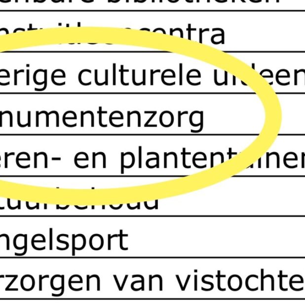 Monumentenzorg staat op de lijst van het RVO